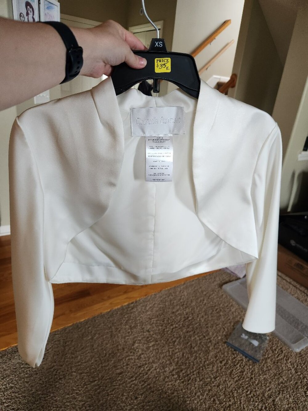 David's Bridal 3/4 Sleeve Bolero Jacket Size M